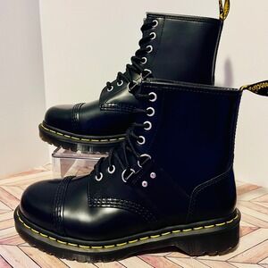 Dr Martens 1460 Hardware Polished Smooth Leather Lace Up M 6 L 7 Boots Punk Goth
